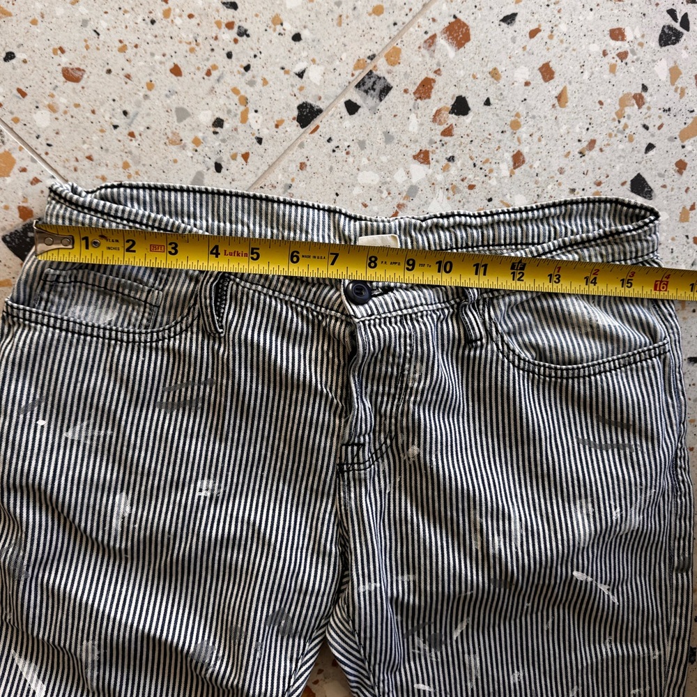 NSF distress, blue and white stripes , lightweight jeans - Picture 9 of 11